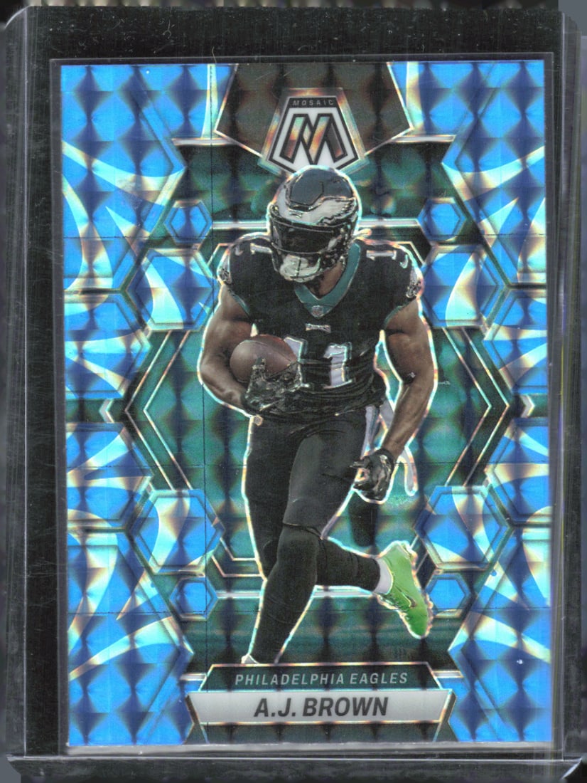 Aj Brown Reactive Blue Prizm 2023 Panini Mosaic #193: Aj Brown Reactive Blue Prizm 2023 Panini Mosaic #193