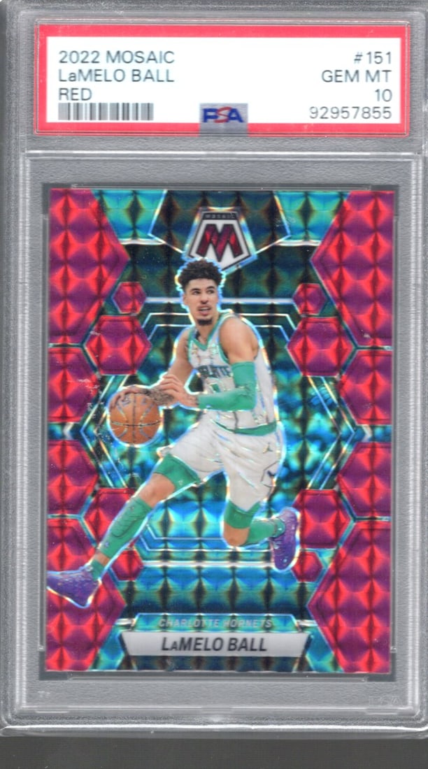 LaMelo Ball Red Mosaic Prizm 2022-23 Panini Mosaic #151 PSA 10 (1 of 2)