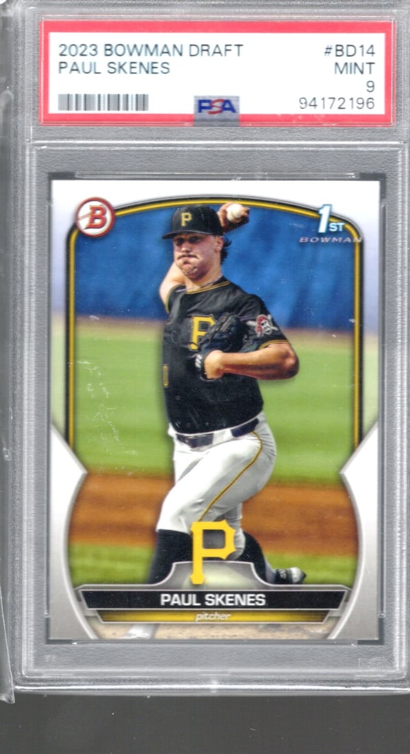 Paul Skenes 1st Bowman 2023 Bowman Draft #BD-14 PSA 9 (1 of 2)