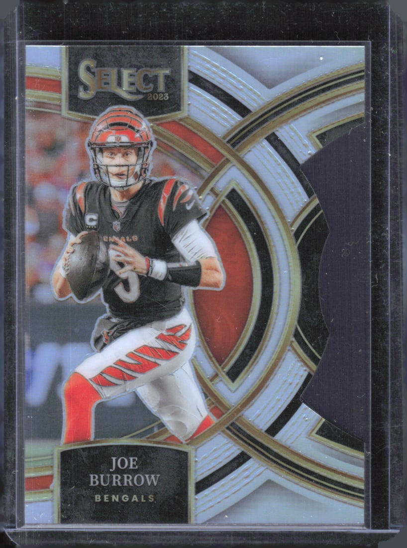 2023 Panini Select #165 Joe Burrow Silver Prizms Die Cuts: 2023 Panini Select #165 Joe Burrow Silver Prizms Die Cuts