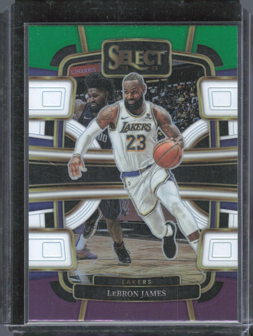 2023-24 Panini Select #66 LeBron James Green White Purple Prizms (1 of 2)