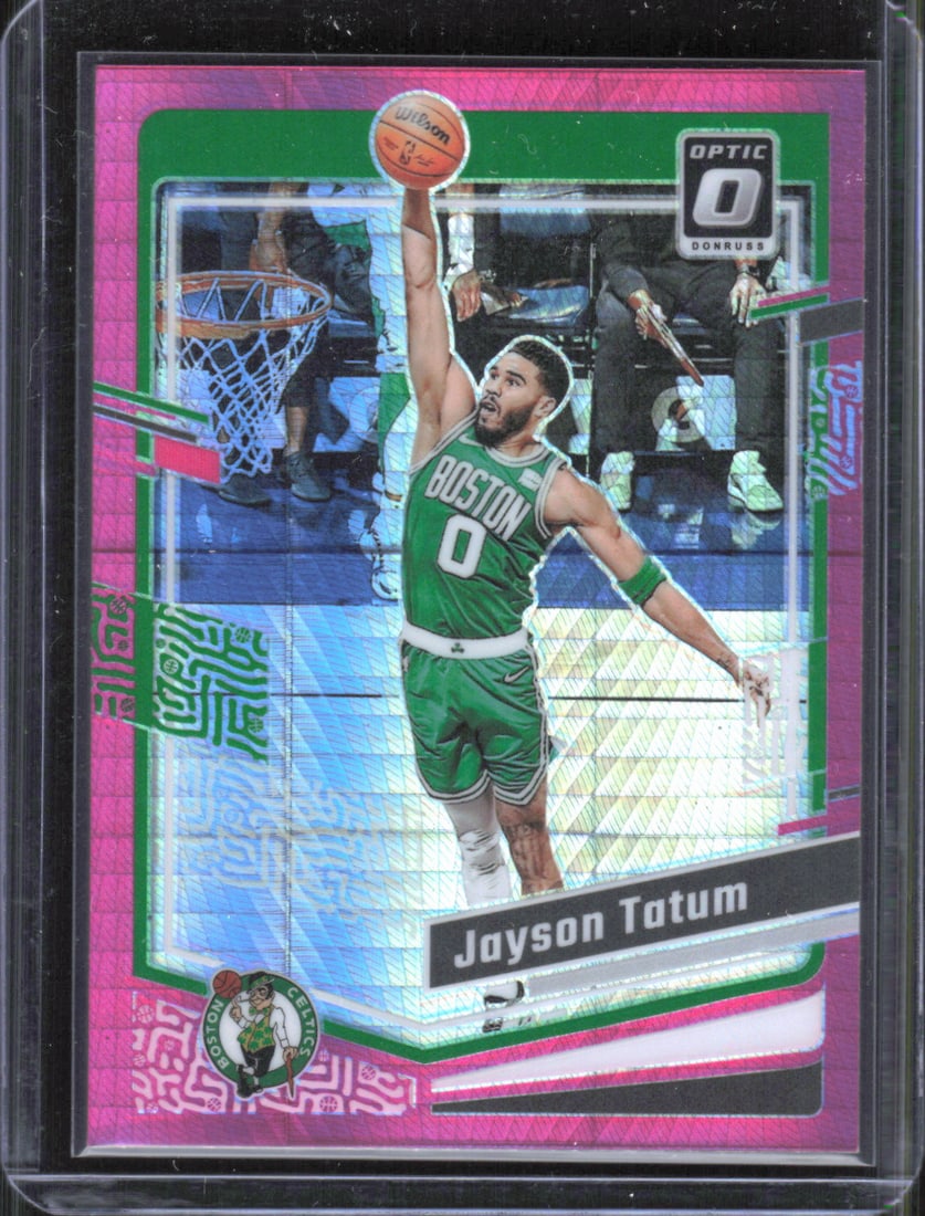 Jayson Tatum Pink Hyper Prizm 2023-24 Donruss Optic #140 (1 of 2)