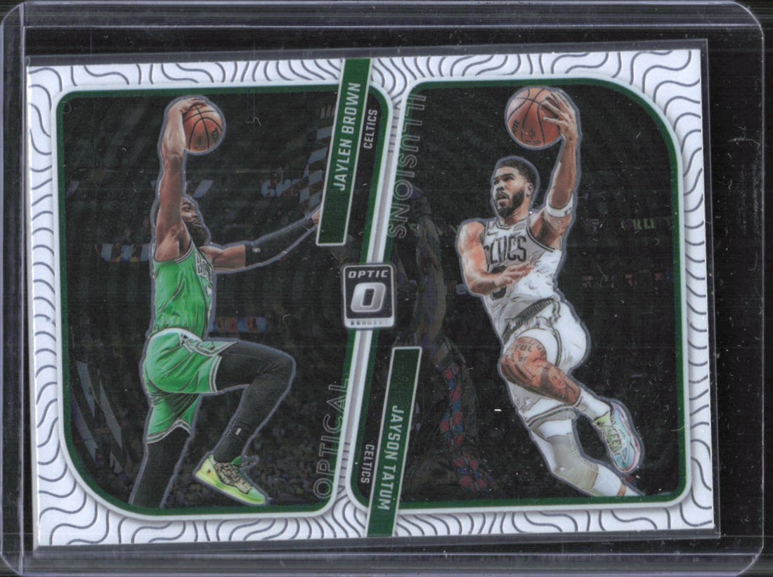 2023-24 Donruss Optic #2 Jaylen Brown / Jayson Tatum Optical Illusions (1 of 2)