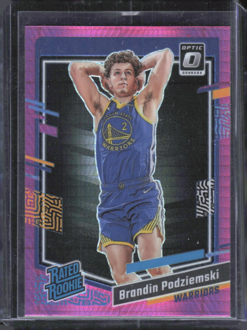 2023-24 Donruss Optic #203 Brandin Podziemski Rated Rookie Card Pink Hyper Prizm (1 of 2)