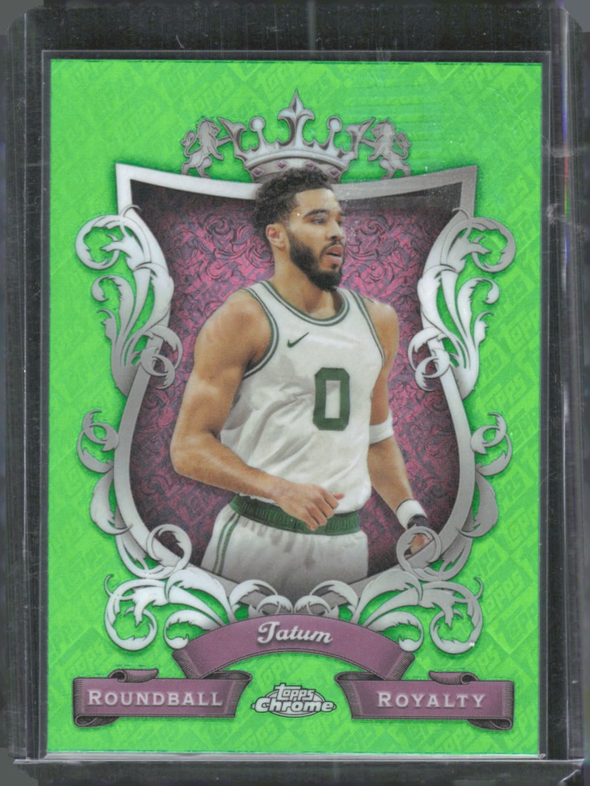 2023-24 Topps Chrome #RR-7 Jayson Tatum Roundball Royalty Refractor Green Topps (1 of 2)