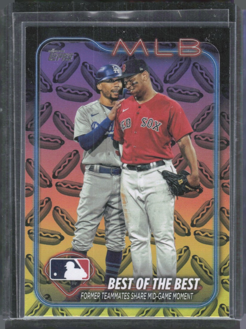 2024 Topps #424 Best Of The Best (Mookie Betts / Rafael Devers) Hot Dog Parallel: 2024 Topps #424 Best Of The Best (Mookie Betts / Rafael Devers) Hot Dog Parallel