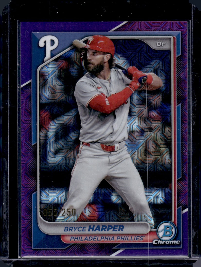 Bryce Harper Purple Mojo Refractor /250 2024 Bowman Chrome #40 (1 of 2)