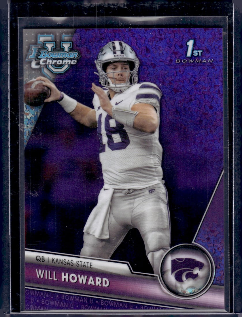 Will Howard Purple Mini Diamond 1st Bowman /399 2023 Bowman U Chrome #93 (1 of 2)