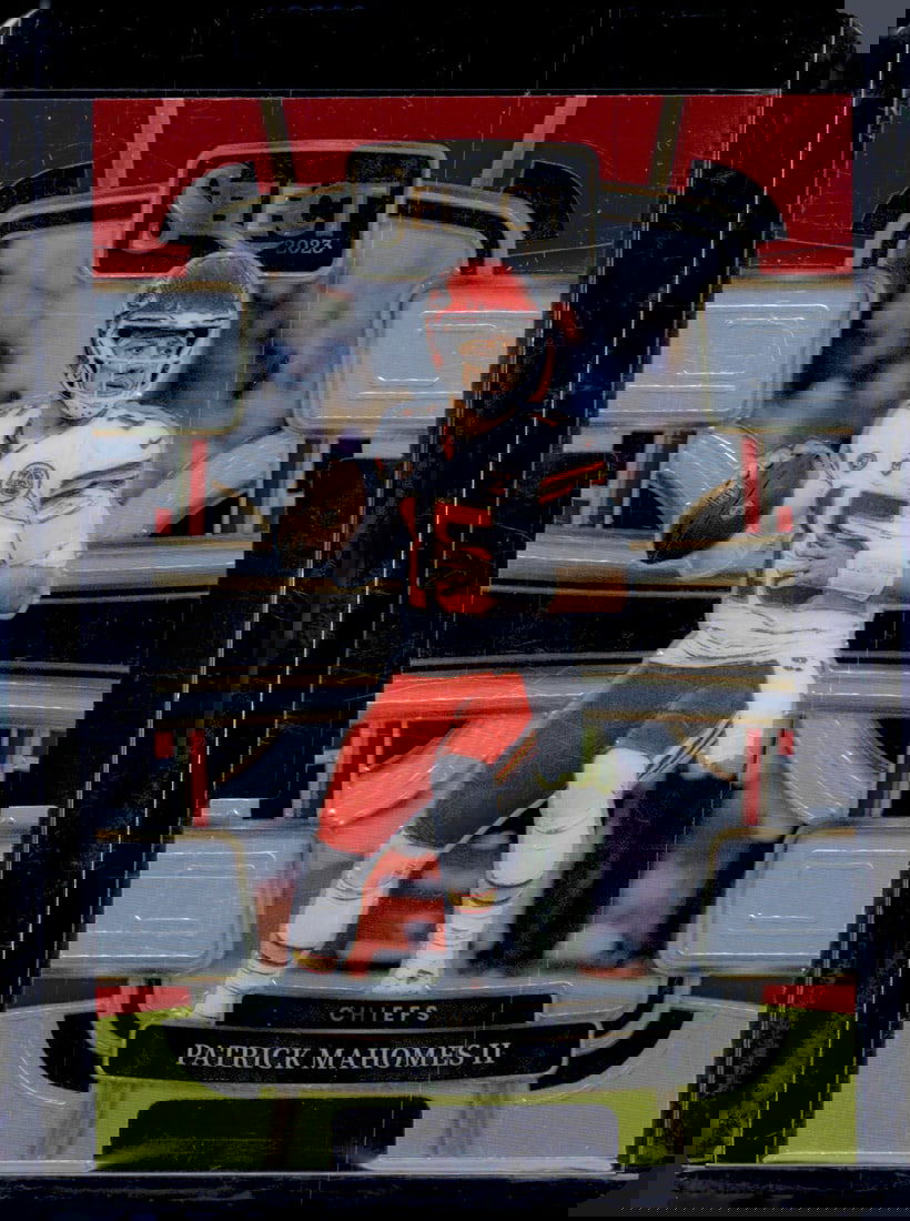 Patrick Mahomes Red/Yellow Prizm Die Cut 2023 Panini Select #49 (1 of 2)