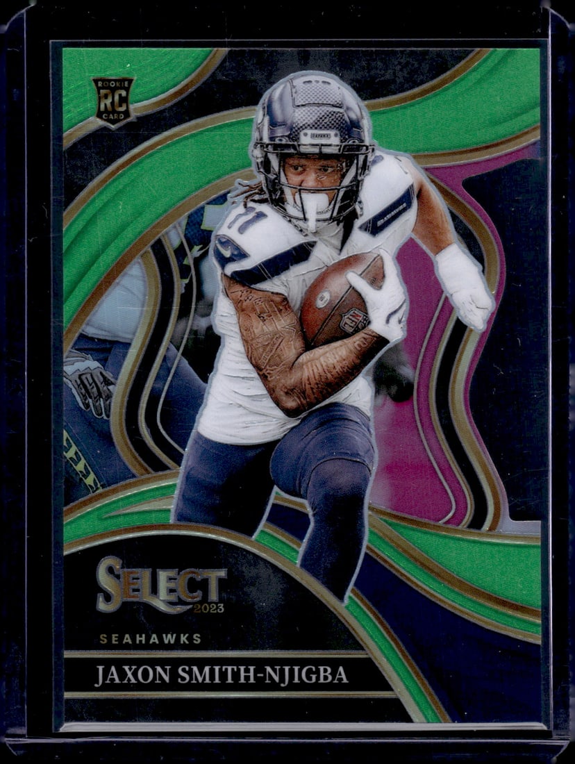 Jaxon Smith-Njigba Neon Green Prizm Club Level Die Cut RC /499 2023 Panini Select #259: Jaxon Smith-Njigba Neon Green Prizm Club Level Die Cut RC /499 2023 Panini Select #259