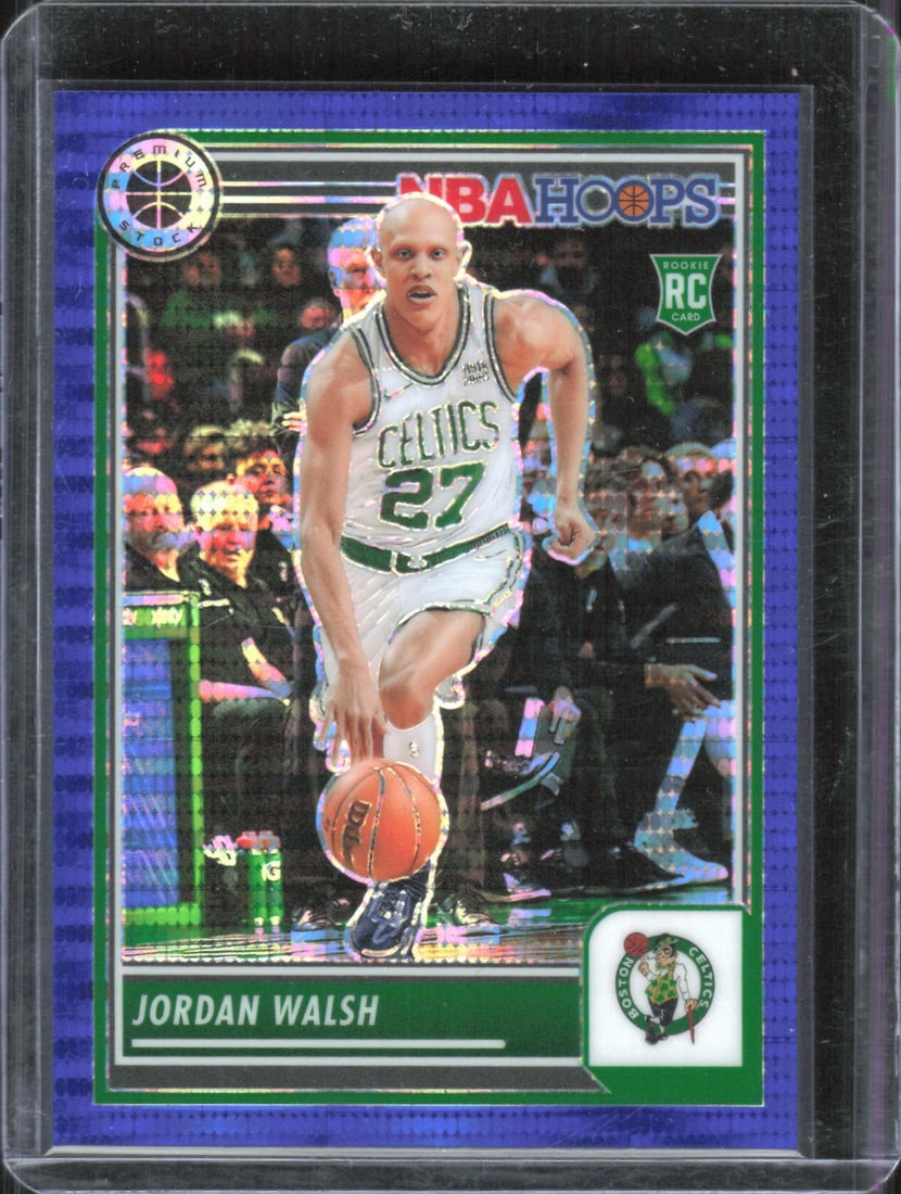2023-24 Panini Premium Stock #18 Jordan Walsh Blue Pulsar #/75: 2023-24 Panini Premium Stock #18 Jordan Walsh Blue Pulsar #/75