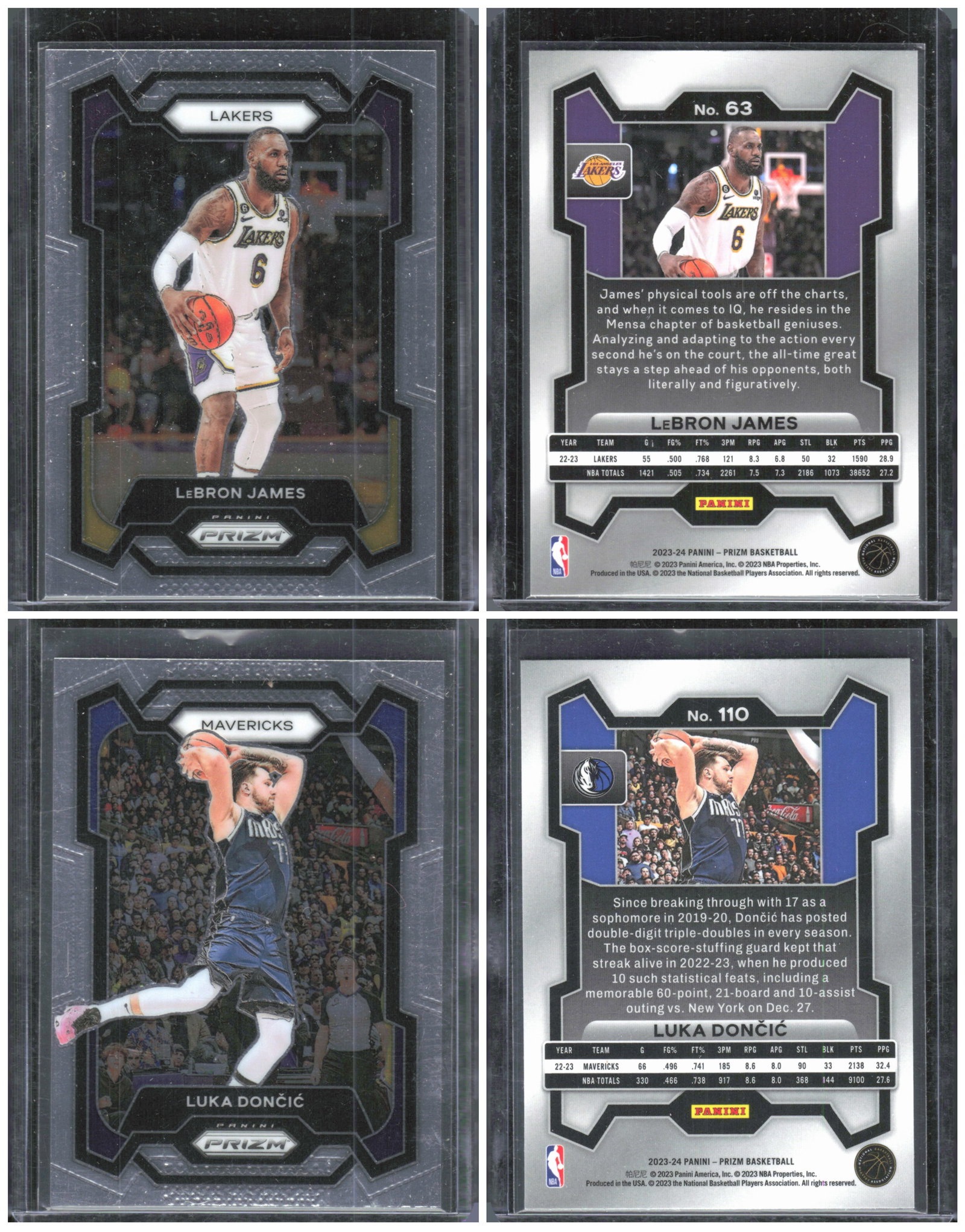 LeBron James & Luka Doncic 2023-24 Panini Prizm Cards (1 of 1)