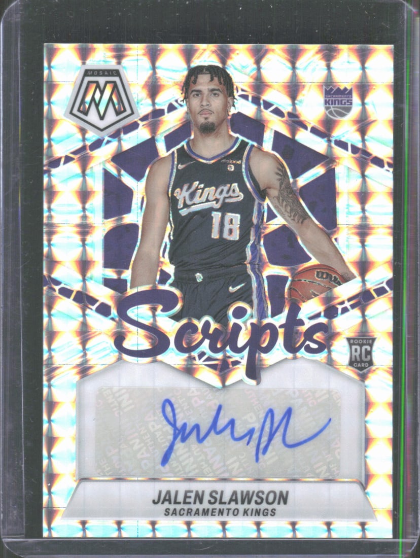2023-24 Panini Mosaic #RS-SLW Jalen Slawson Silver Mosaic Prizm Rookie Scripts (1 of 2)