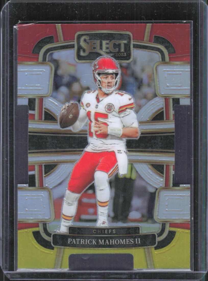 2023 Panini Select #49 Patrick Mahomes II Red and Yellow Prizm Die-Cuts (1 of 2)