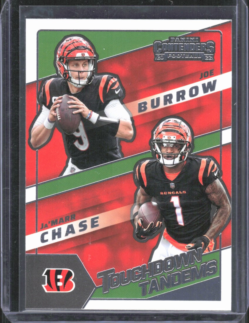 2022 Panini Contenders #TDT-CIN Ja'Marr Chase / Joe Burrow Touchdown Tandems (1 of 2)