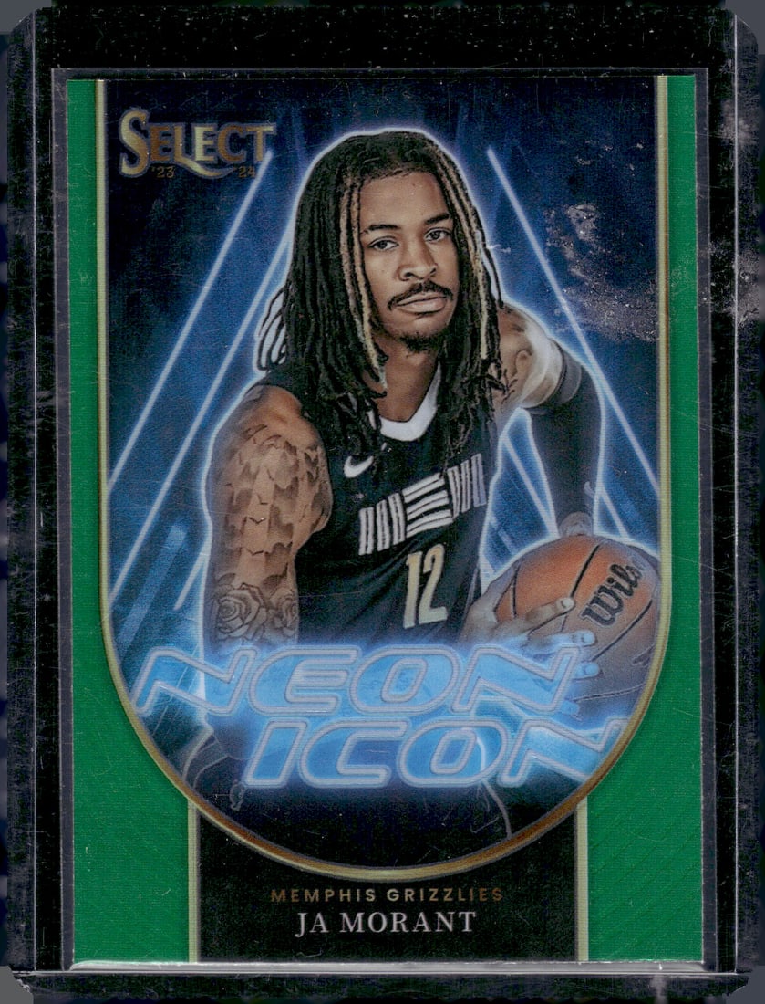 Ja Morant Neon Icon Green Prizm 2023-24 Panini Select #24 (1 of 2)