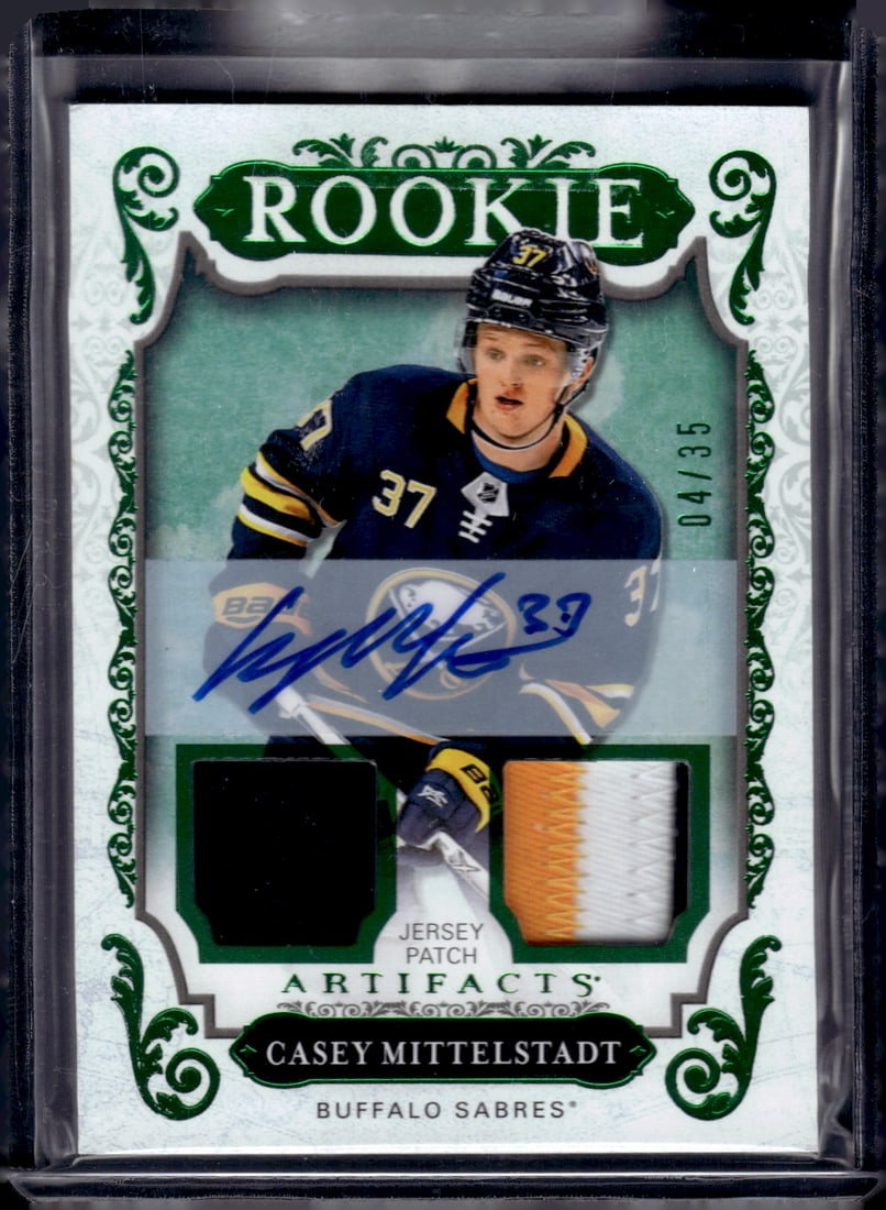 Casey Mittlestadt Green Jersey Patch Auto RC /35 2018-19 Artifacts #176 (1 of 2)