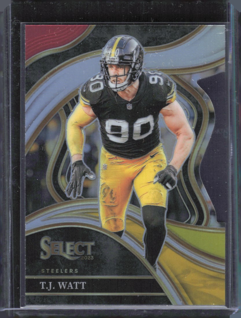 2023 Panini Select #217 T.J. Watt Red and Yellow Prizms Die Cuts (1 of 2)