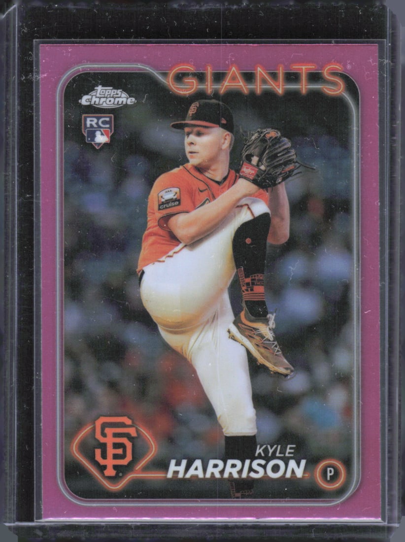 2024 Topps Chrome #191 Kyle Harrison Rookie Card Pink Refractors (1 of 2)