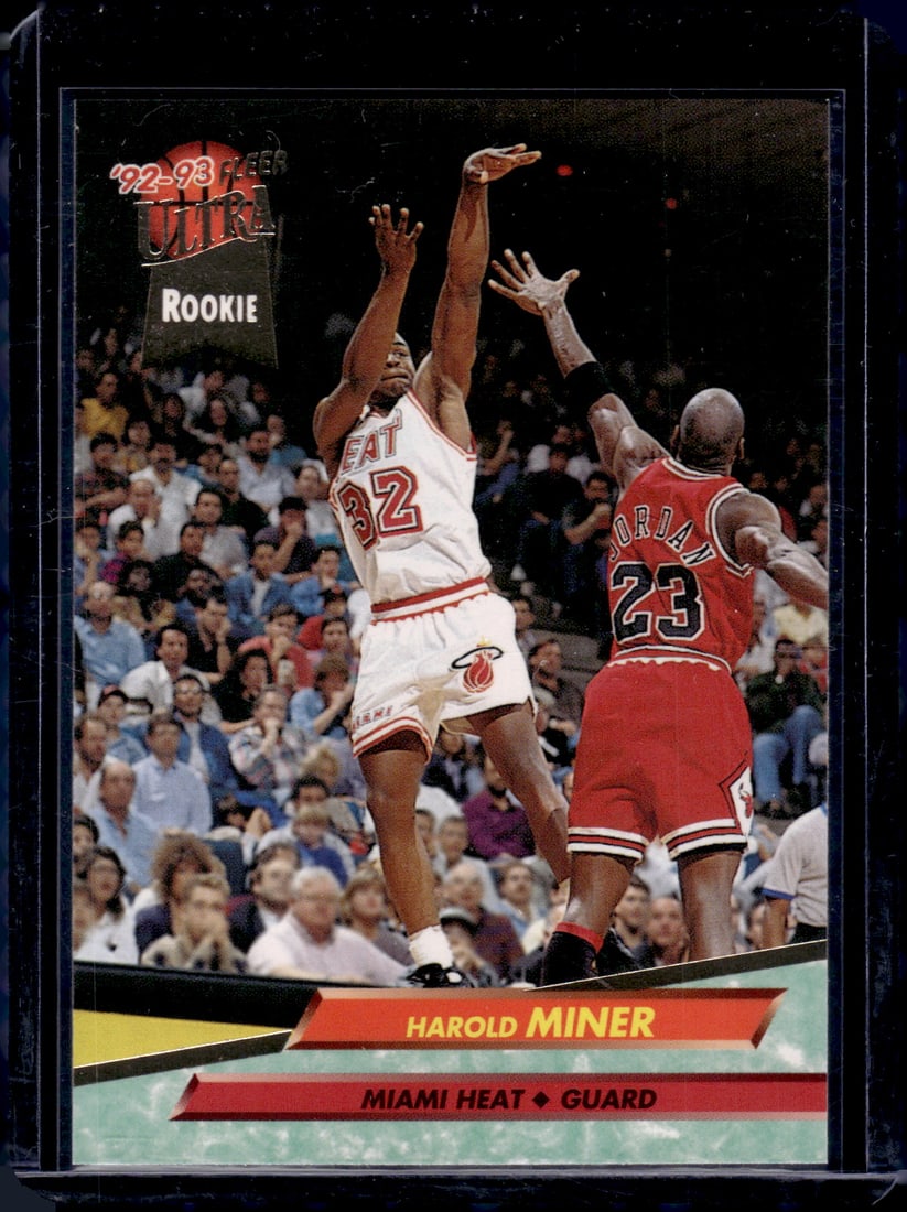 1992-93 Ultra #293 Harold Miner Rookie Card Michael Jordan Guarding (1 of 2)