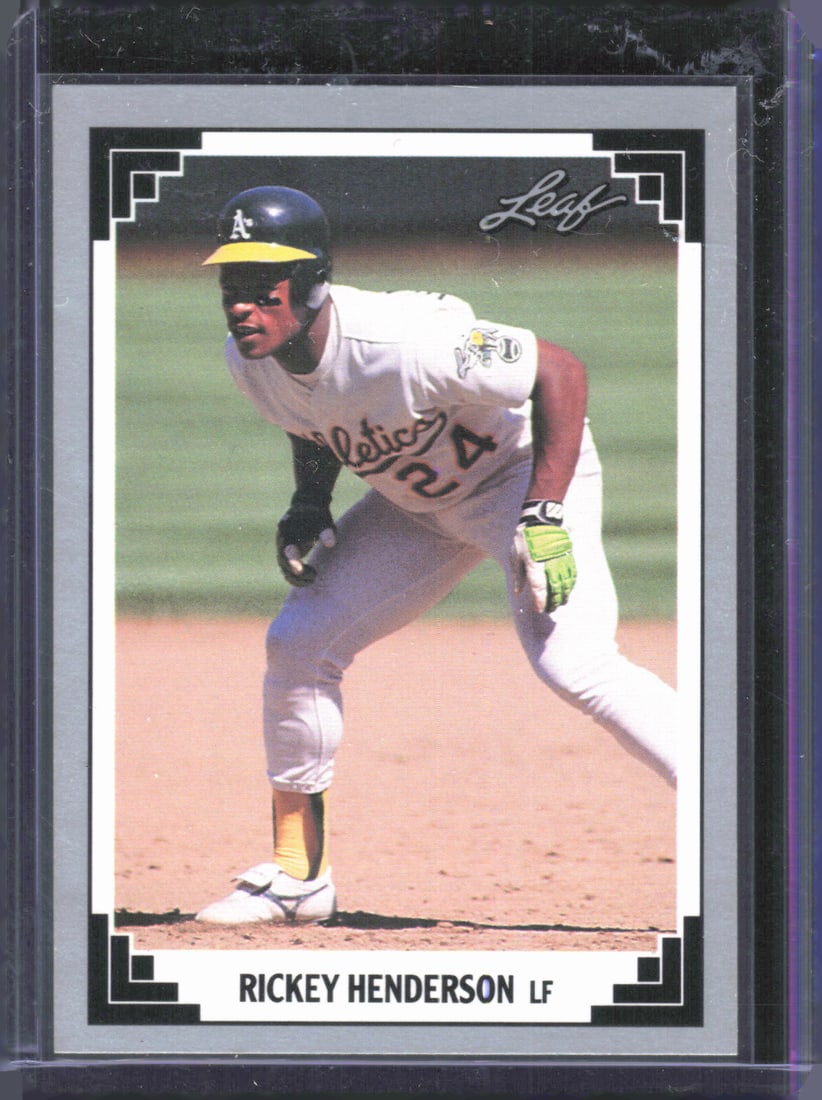 1991 Leaf #101 Rickey Henderson Vintage Baseball Card: 1991 Leaf #101 Rickey Henderson Vintage Baseball Card