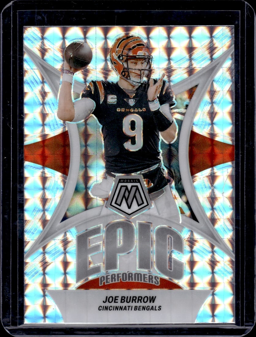 Joe Burrow Epic Performers Silver Mosaic Prizm 2023 Panini Mosaic #EP-JB: Joe Burrow Epic Performers Silver Mosaic Prizm 2023 Panini Mosaic #EP-JB