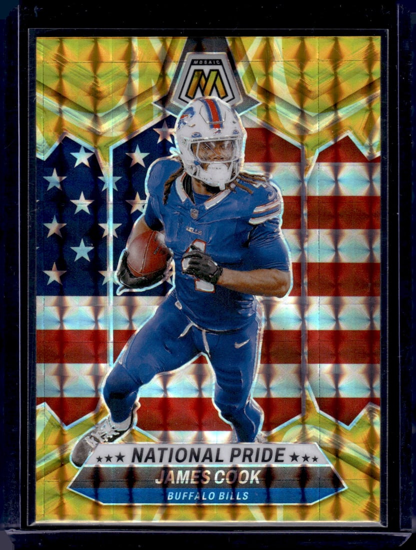 James Cook National Pride Yellow Reactive Prizm 2024 Panini Mosaic #259: James Cook National Pride Yellow Reactive Prizm 2024 Panini Mosaic #259