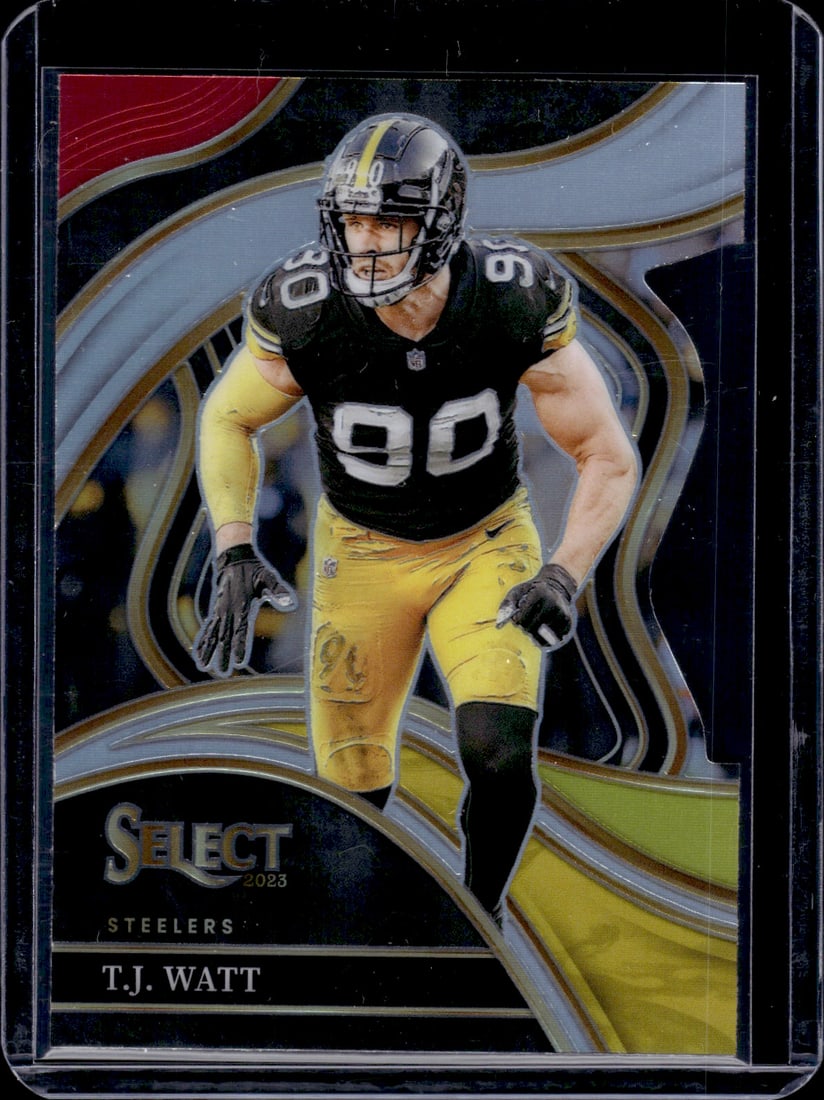 Tj Watt Red/Yellow Prizm Club Level Die Cut 2023 Panini Select #217 (1 of 2)