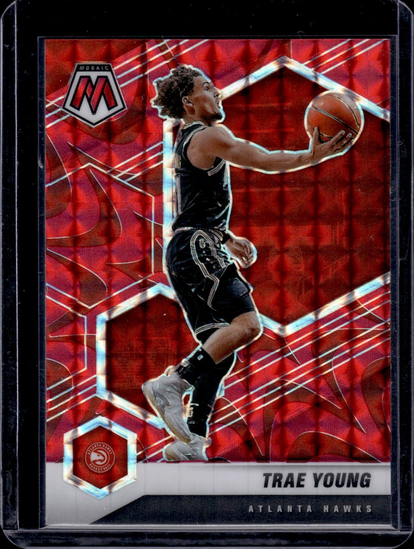 Trae Young Red Reactive Prizm 2020-21 Panini Mosaic #18 (1 of 2)