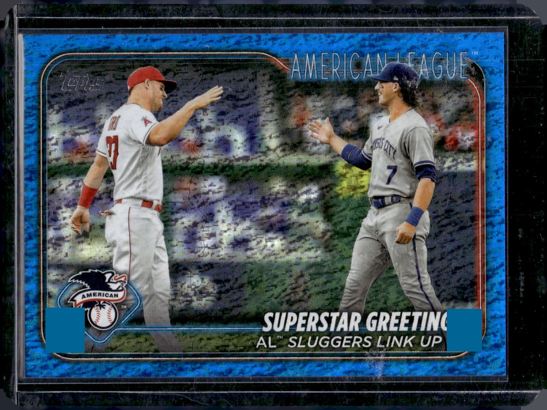 Mike Trout/Bobby Witt Jr. Blue Foil /999 2024 Topps #413: Mike Trout/Bobby Witt Jr. Blue Foil /999 2024 Topps #413