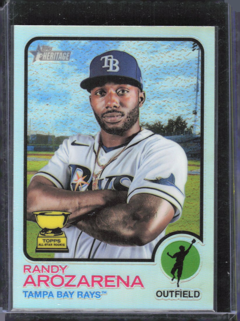2022 Topps Heritage #55 Randy Arozarena Chrome Refractor #/673: 2022 Topps Heritage #55 Randy Arozarena Chrome Refractor #/673