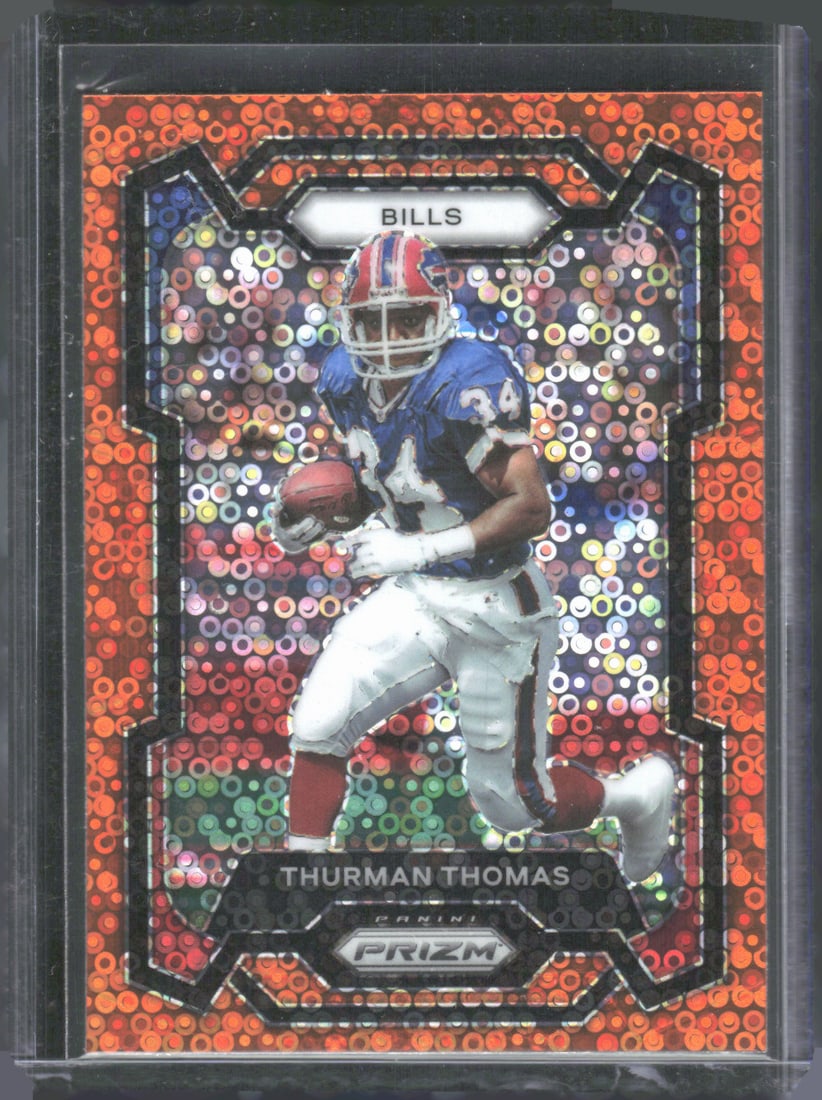 Thurman Thomas Orange Disco Prizm 2023-24 Panini Prizm #34 Number Match! (1 of 2)