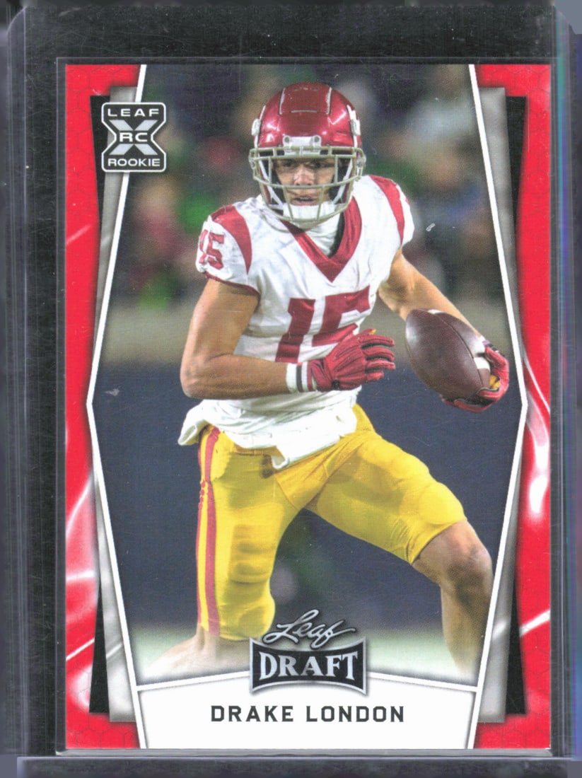 2022 Leaf Draft (Hobby) #B-5 Drake London Red: 2022 Leaf Draft (Hobby) #B-5 Drake London Red