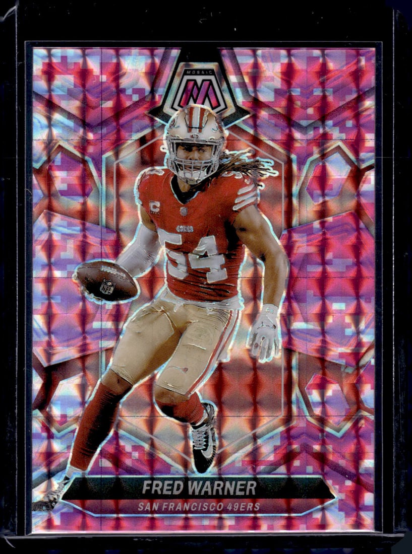 Fred Warner Pink Camo Prizm 2024 Panini Mosaic #196: Fred Warner Pink Camo Prizm 2024 Panini Mosaic #196