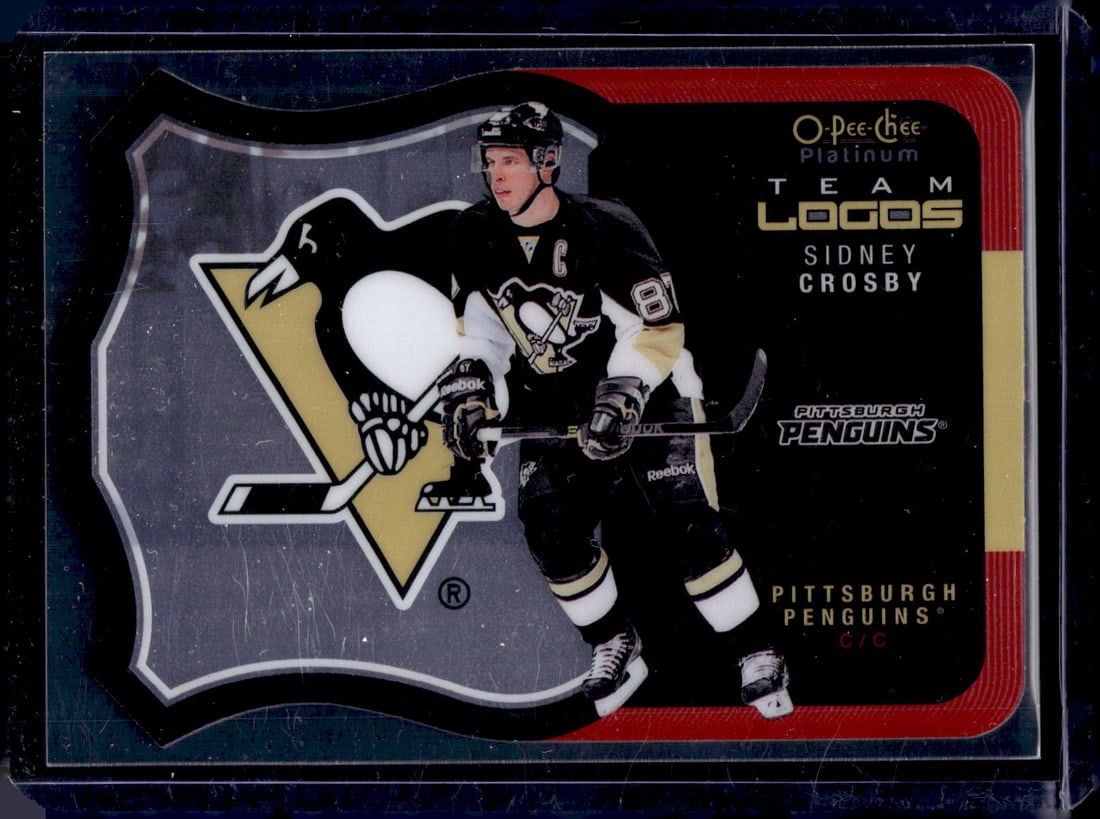 Sidney Crosby Team Logos Die Cut 2015-16 O-Pee-Chee Platinum #T-23: Sidney Crosby Team Logos Die Cut 2015-16 O-Pee-Chee Platinum #T-23