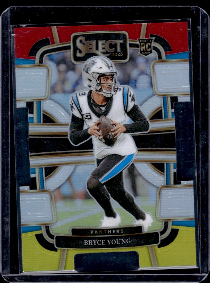 Bryce Young Red/Yellow Prizm Die Cut RC 2023 Panini Select #14: Bryce Young Red/Yellow Prizm Die Cut RC 2023 Panini Select #14