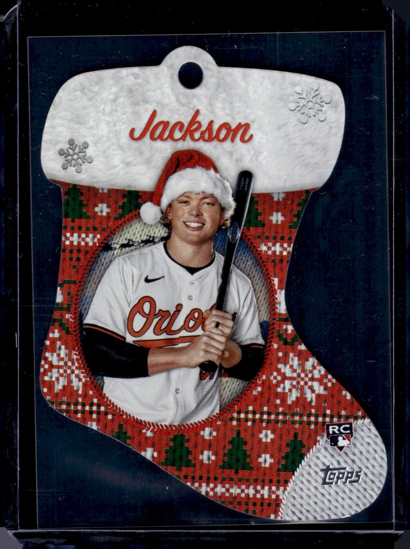 Jackson Holliday Stocking Ornament RC 2024 Topps Holiday #SDC-3: Jackson Holliday Stocking Ornament RC 2024 Topps Holiday #SDC-3
