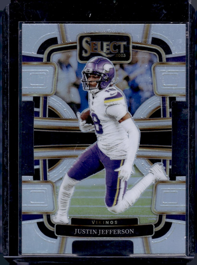 Justin Jefferson Silver Prizm Die Cut 2023 Panini Select #65: Justin Jefferson Silver Prizm Die Cut 2023 Panini Select #65