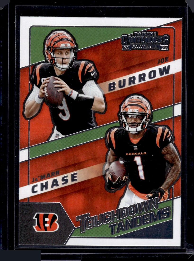Joe Burrow/Ja'Marr Chase Touchdown Tandems 2022 Panini Contenders #TDT-CIN: Joe Burrow/Ja'Marr Chase Touchdown Tandems 2022 Panini Contenders #TDT-CIN