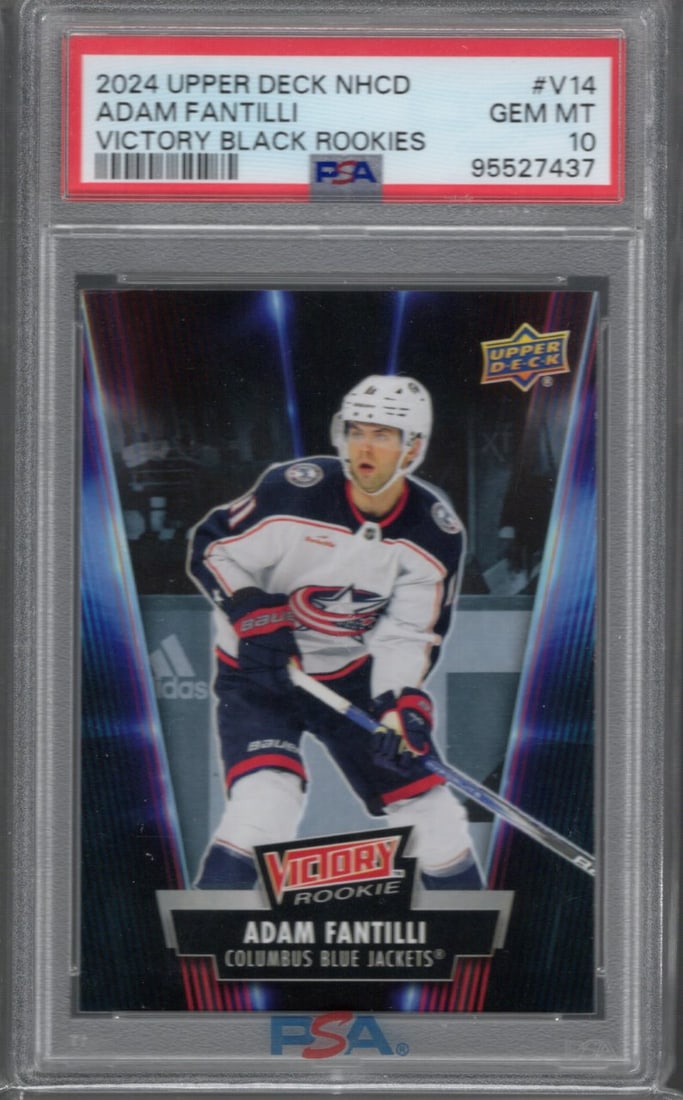 Adam Fantilli RC 2024 Upper Deck Victory Black #V-14 PSA 10 (1 of 2)