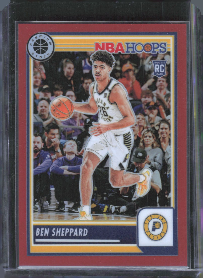 Ben Sheppard #144/275 Rookie Card Red Prizm 2023-24 Panini Premium Stock #219: Ben Sheppard #144/275 Rookie Card Red Prizm 2023-24 Panini Premium Stock #219