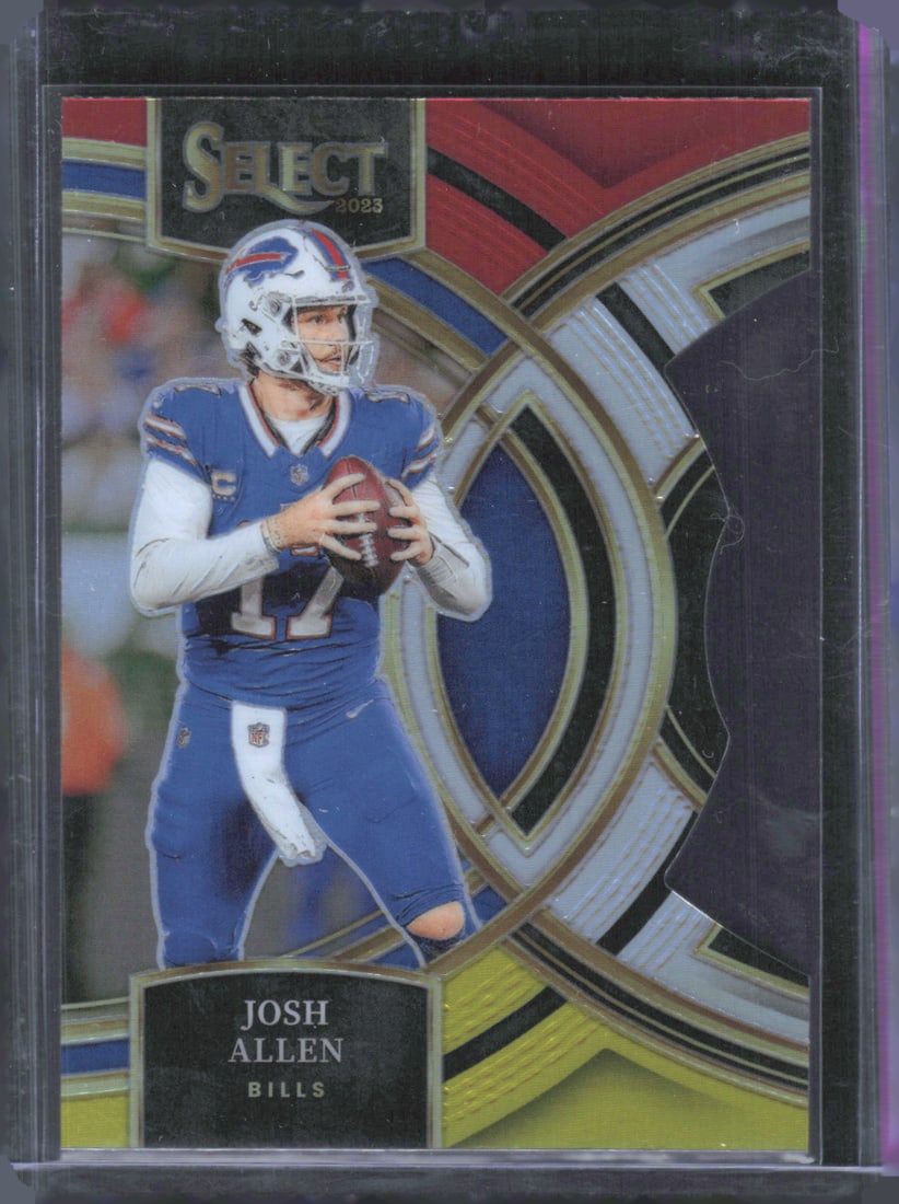 Josh Allen Red and Yellow Prizms Die Cuts 2023 Panini Select #200 (1 of 2)