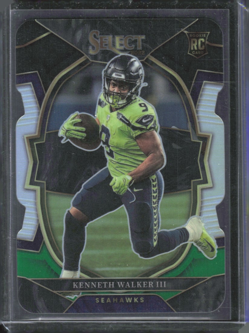 Kenneth Walker III Rookie Black and Green Prizm Die Cut 2022 Panini Select #2 (1 of 2)