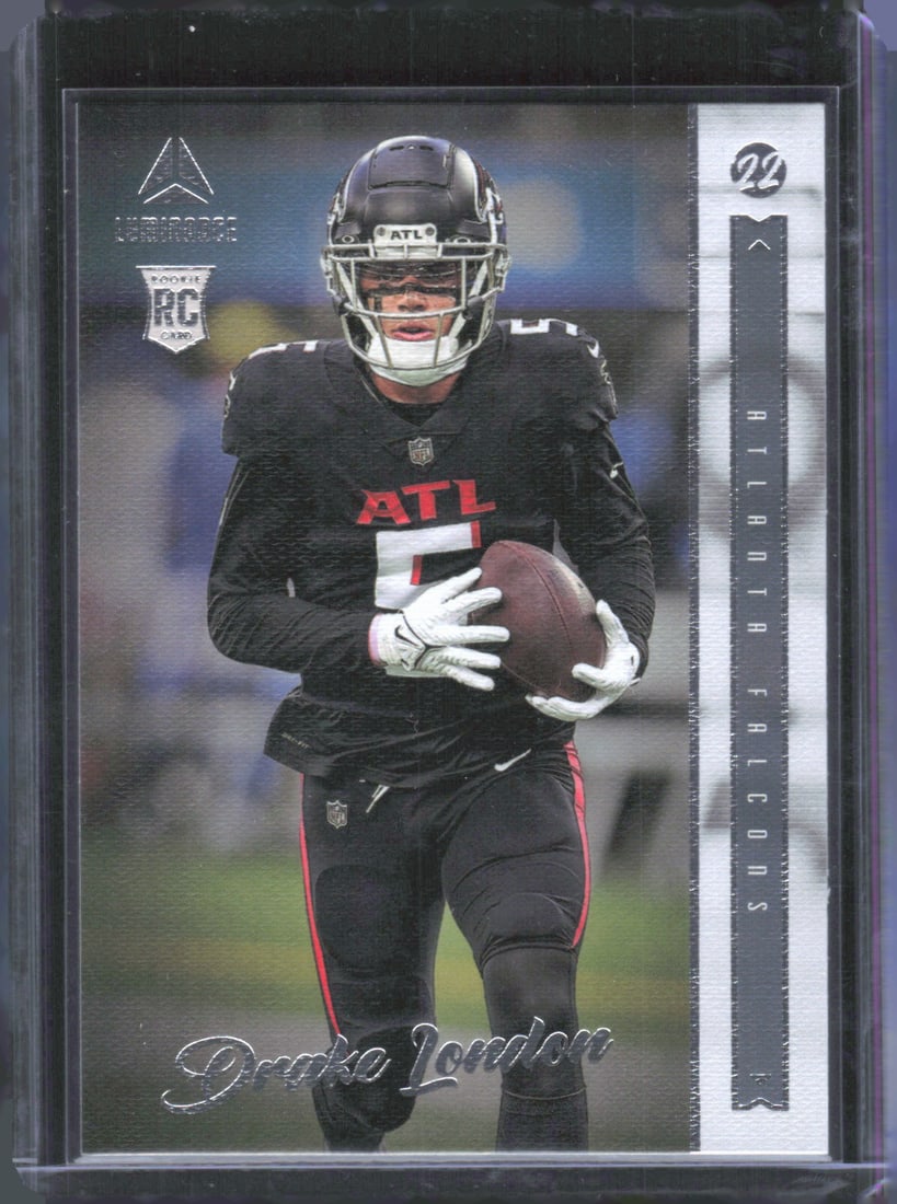 Drake London Rookie Card Luminance Update Rookies 2022 Panini Chronicles #203: Drake London Rookie Card Luminance Update Rookies 2022 Panini Chronicles #203