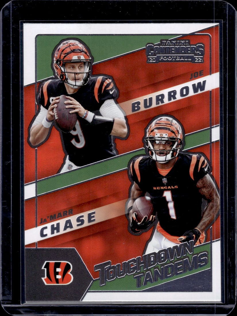 Joe Burrow & Ja'Marr Chase Touchdown Tandems 2022 Panini Contenders #TDT-CIN (1 of 2)
