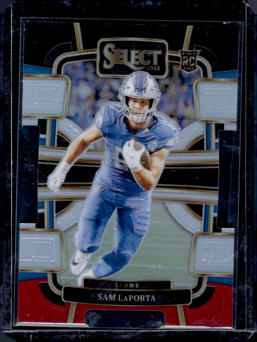 Sam LaPorta Black/Red Prizm Die Cut RC 2023 Panini Select #35: Sam LaPorta Black/Red Prizm Die Cut RC 2023 Panini Select #35