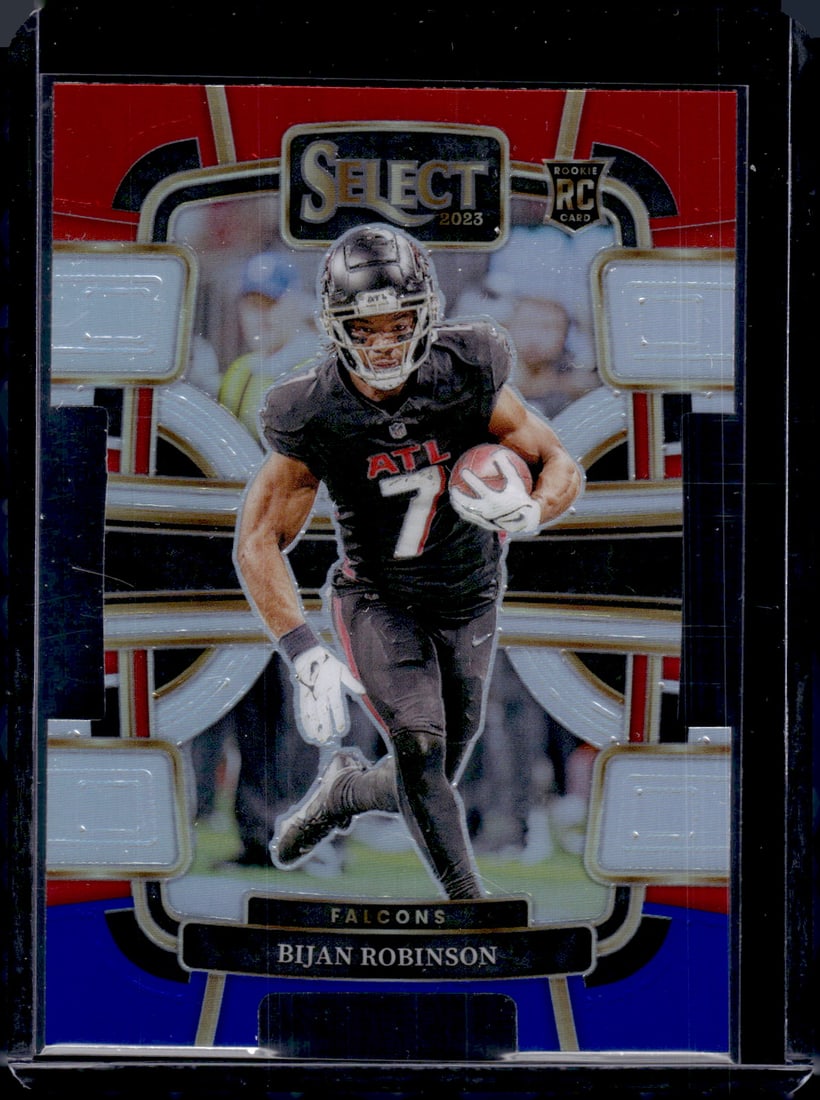 Bijan Robinson Red/Blue Prizm Die Cut RC 2023 Panini Select #4 (1 of 2)