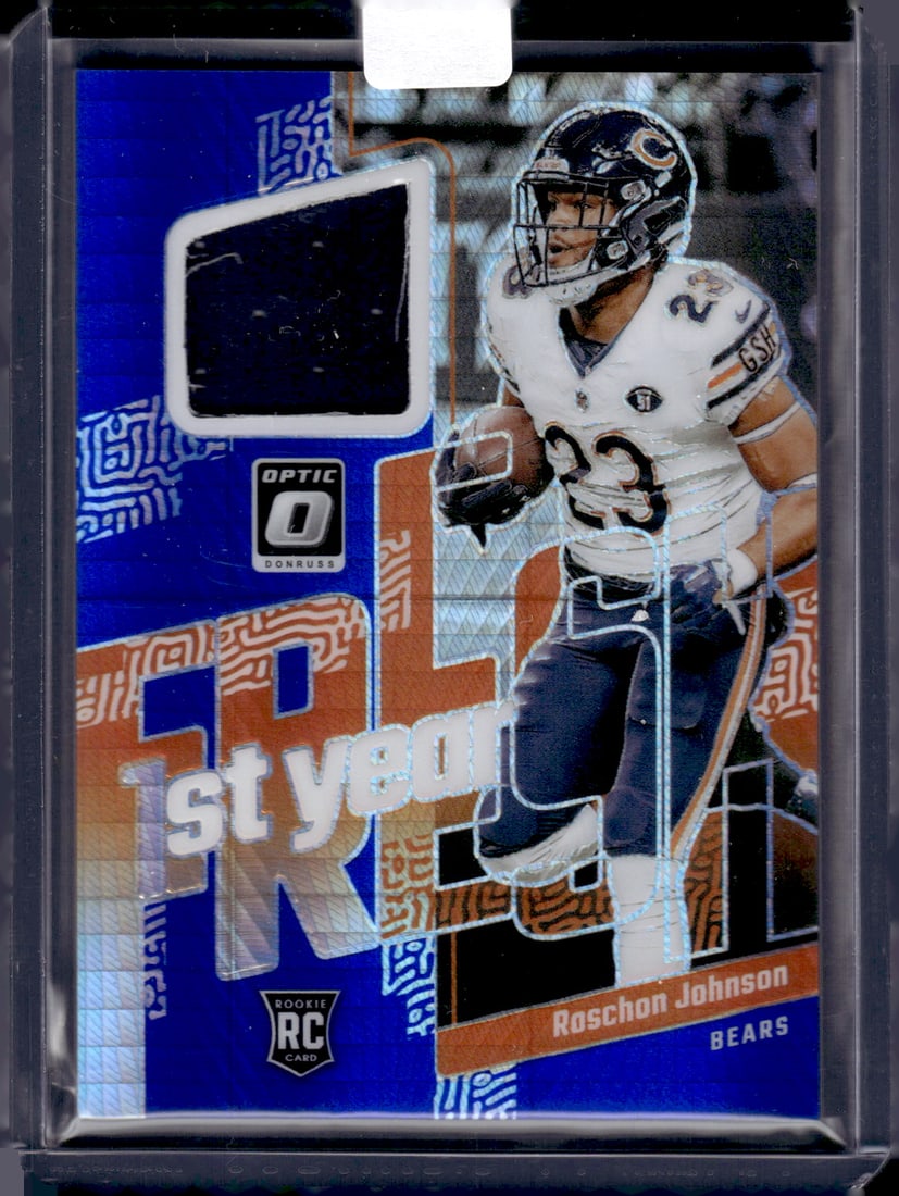 Roschon Johnson Blue Hyper Prizm RC Patch 2023 Donruss Optic #FYF-RJ (1 of 2)