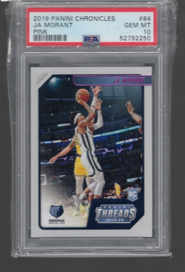 Ja Morant Pink RC 2019-20 Panini Chronicles Threads #84 PSA 10 (1 of 2)