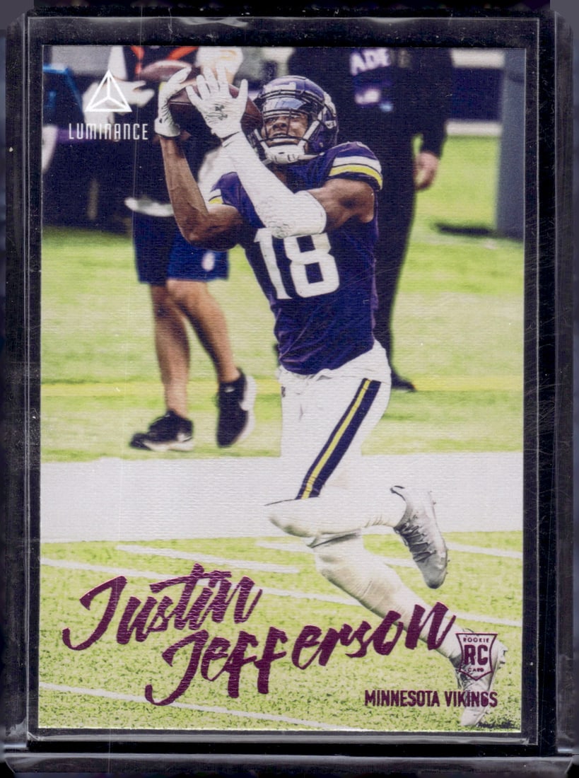 Justin Jefferson Pink RC 2020 Panini Chronicles Luminance #217: Justin Jefferson Pink RC 2020 Panini Chronicles Luminance #217